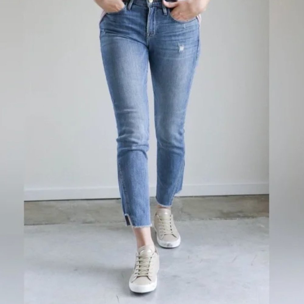 FRAME Le Boy Gusset Fray Jeans Beaudry Wash 27